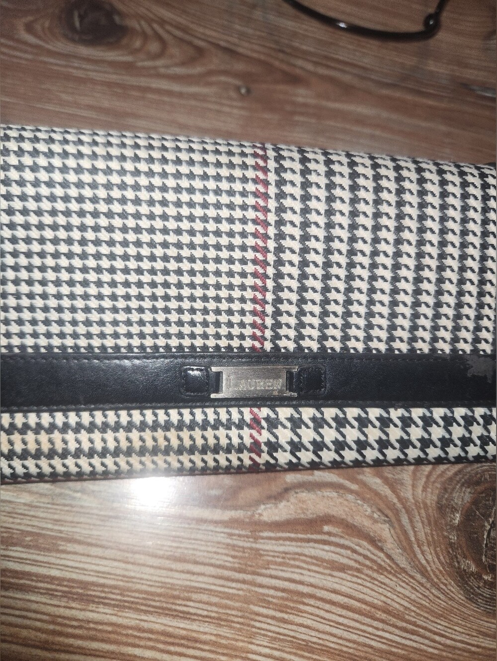 Lauren Houndstooth Foldover Wallet (Some Sign Of Wear View All Pics) - Picture 8 of 8